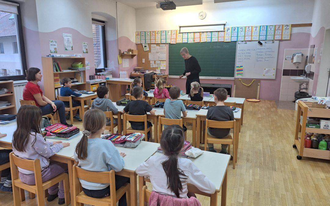 Obisk gospodične učiteljice Terezije Cvek v 1. in 2. razredu